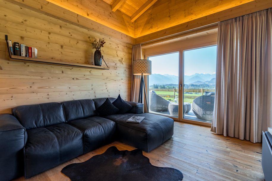 Sofalandschaft mit Bergblick