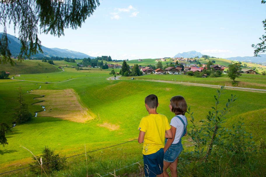 Blick auf Obermaiselstein und den Riedbach kurz nach dem Hirschsprung