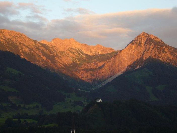 Blick vom Balkon -Südosten - Alpenglühen
