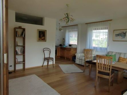 Gemütlicher Wohnraum Übergang Holzküche rustikal