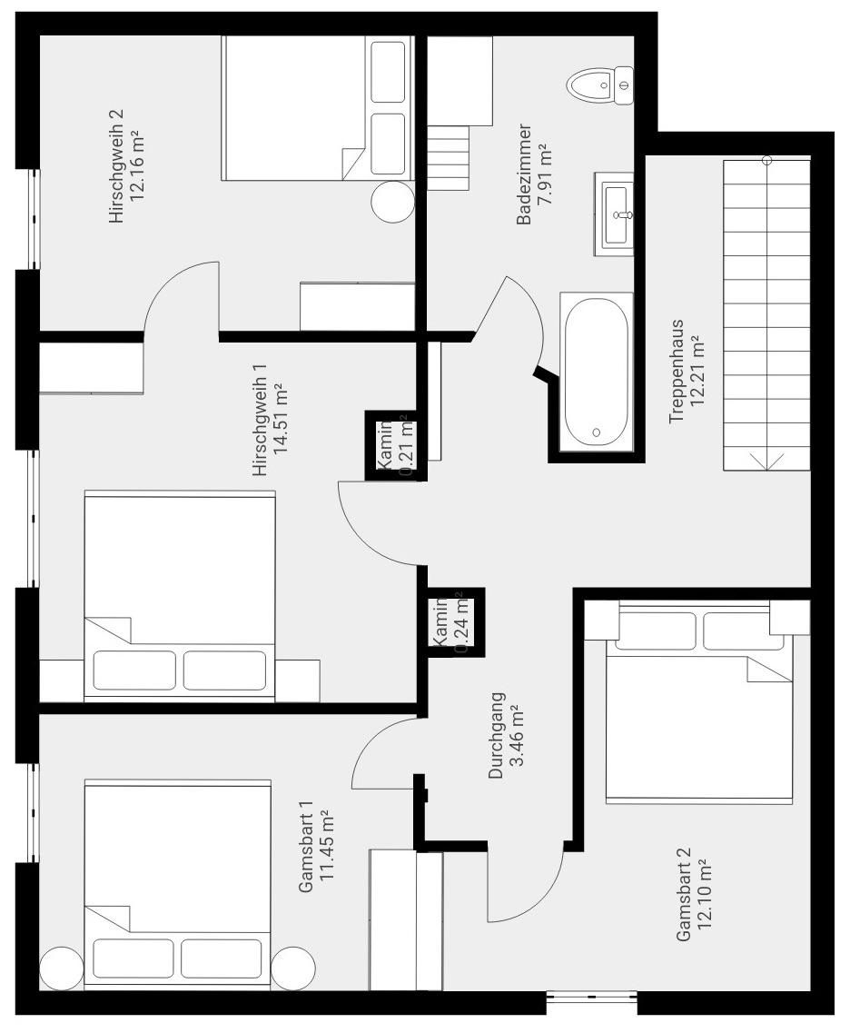 Beim Patzelt - Raumplan oG