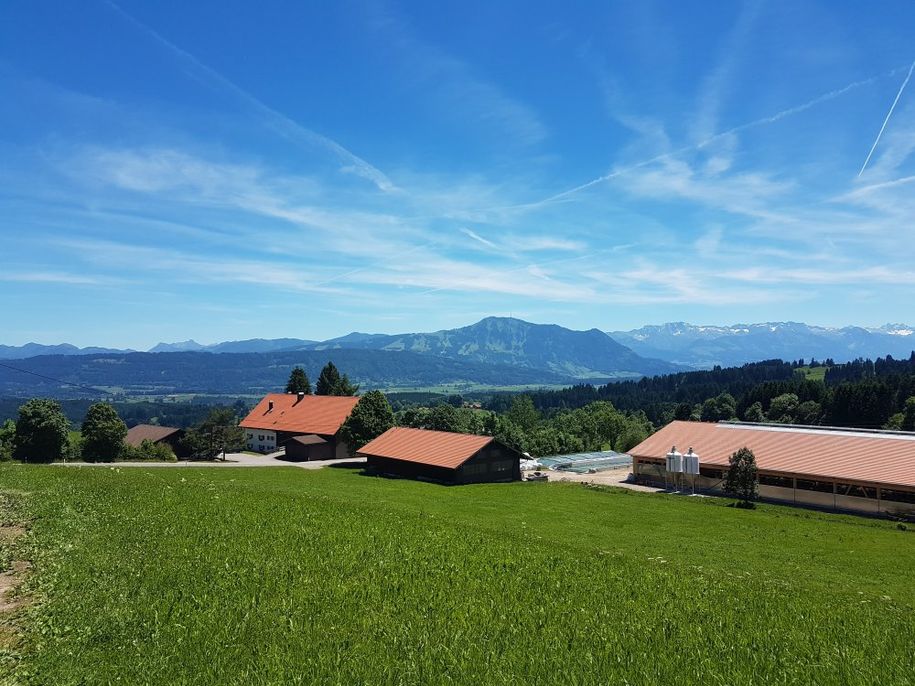 Unser Hof mit schönem Ausblick in die Berge