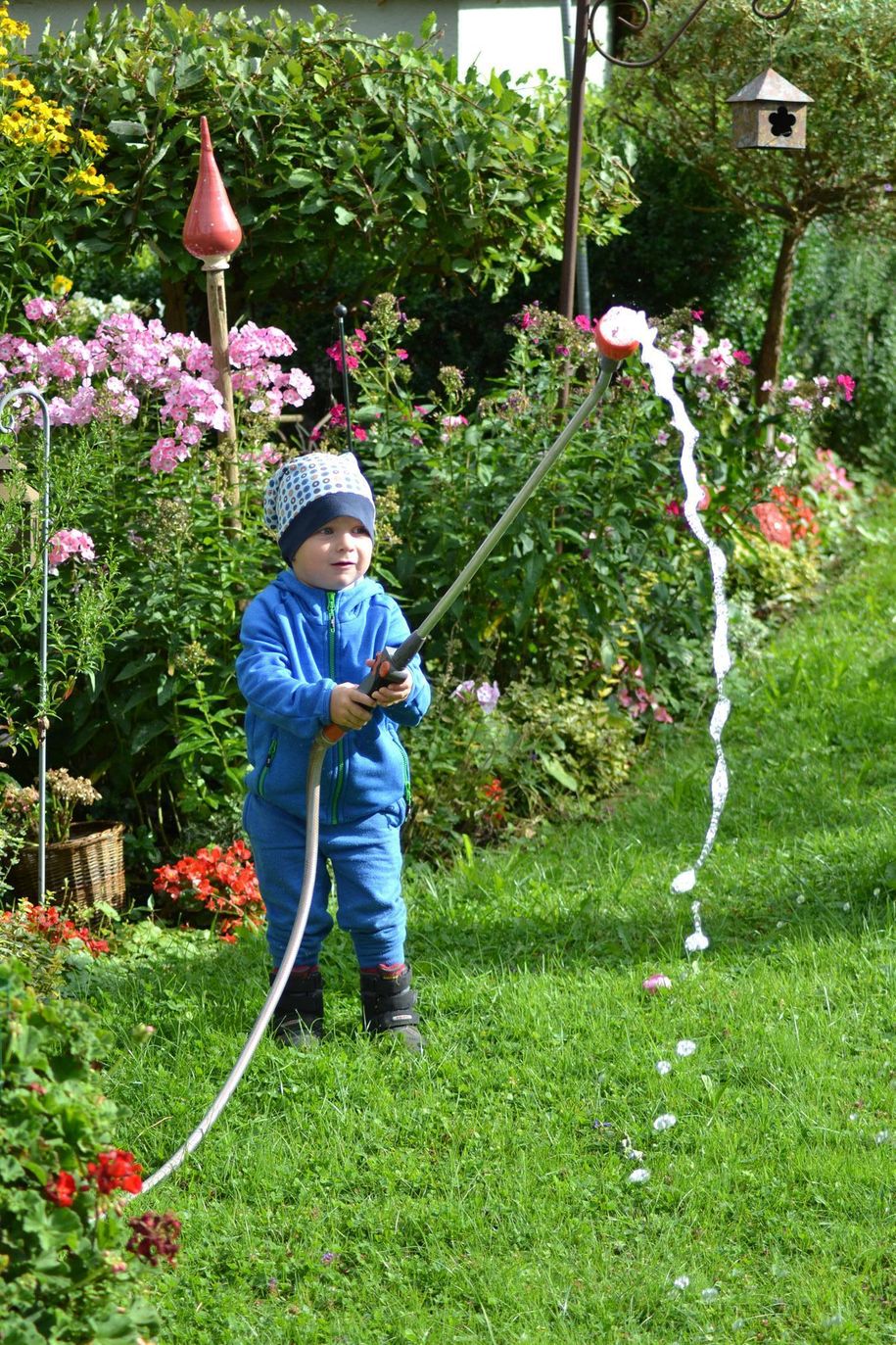 Blumen gießen