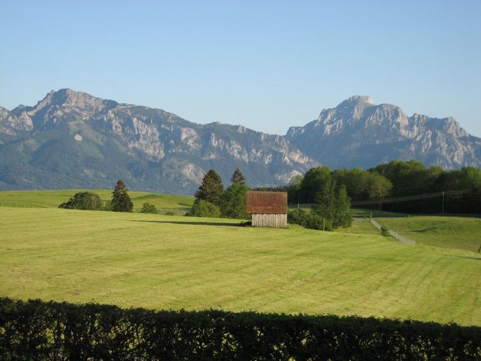 Direkter Blick vom Balkon unseres Hauses