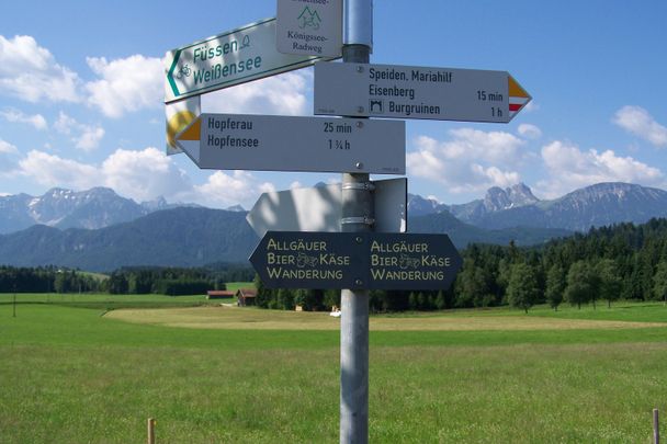 Beschilderung Allgäuer Bier-Käse-Wanderung