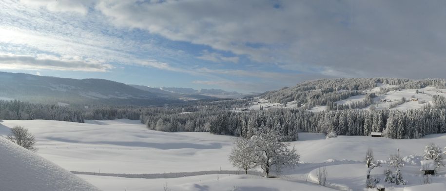 Winterparadies mit Blick Richtung Bregenzer Wald