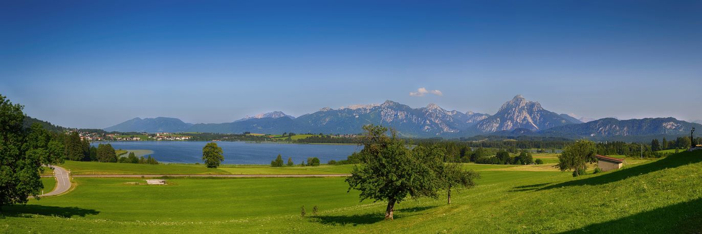 Panoramablick Hopfensee vom Ferienhof Schweiger