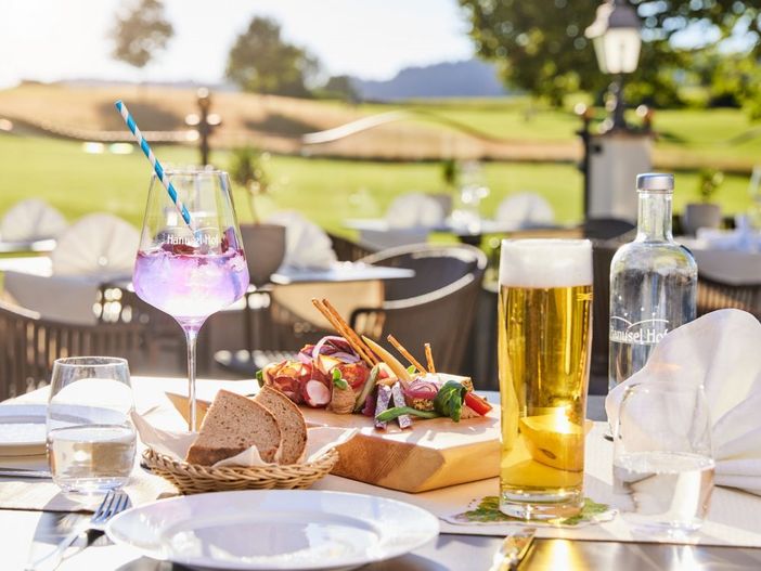 Hanusel Hof Pause auf der Terrasse