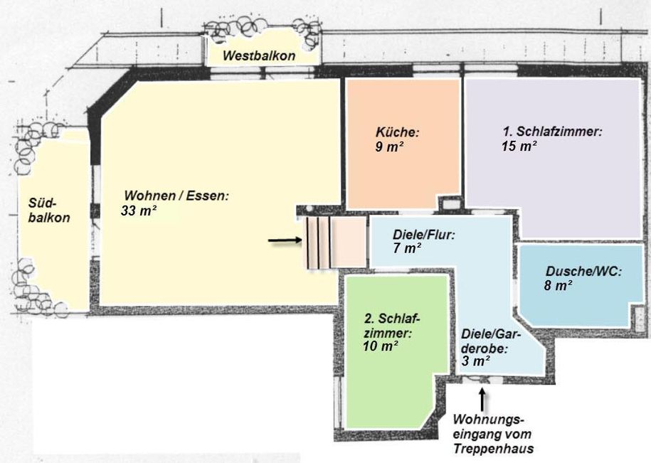 Wohnungsplan 85 m²