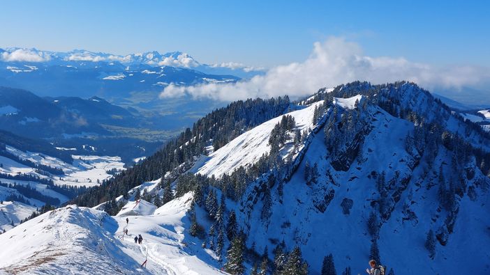 Blick vom Hochgrat zum Sentis