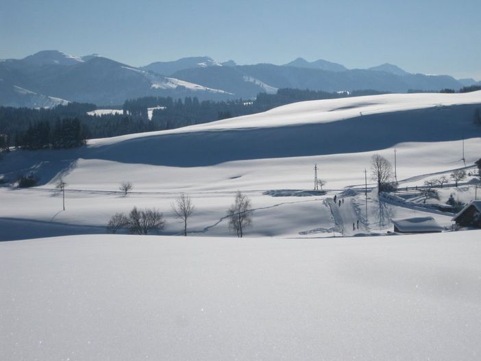 Winter in Rieggis mit Rodelhang