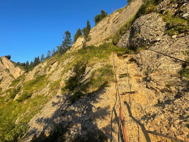 Alpines Gelände im oberen Abschnitt der Brunnenauscharte