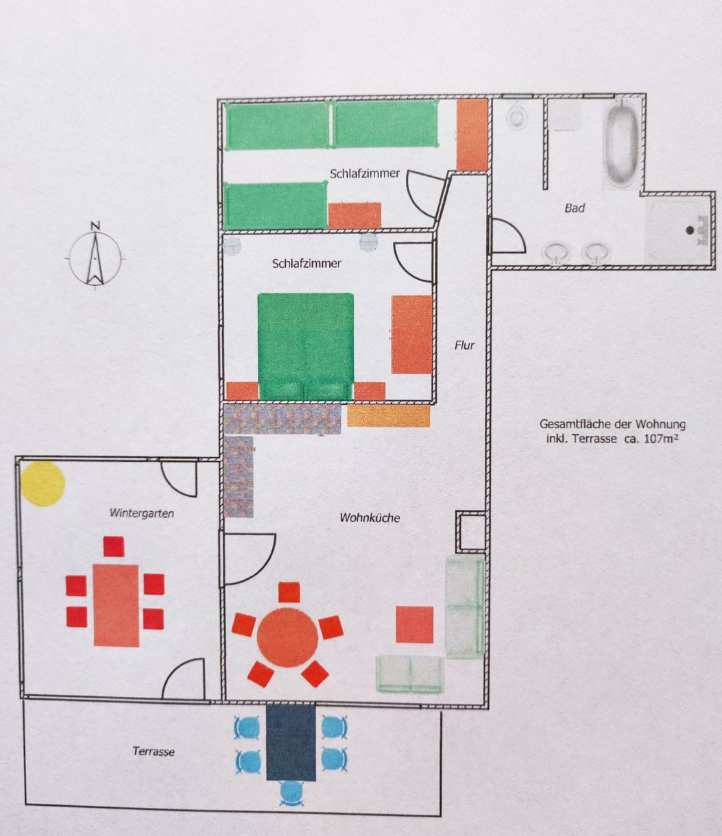 Grundriss der Wohnung