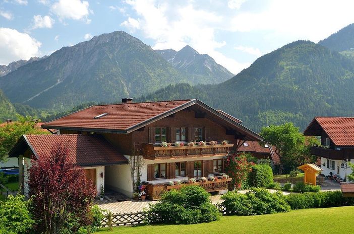 Blick auf Haus