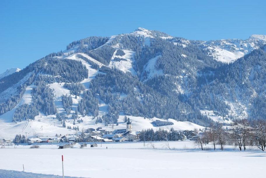 Blick auf Tannheim mit Neunerköpfle