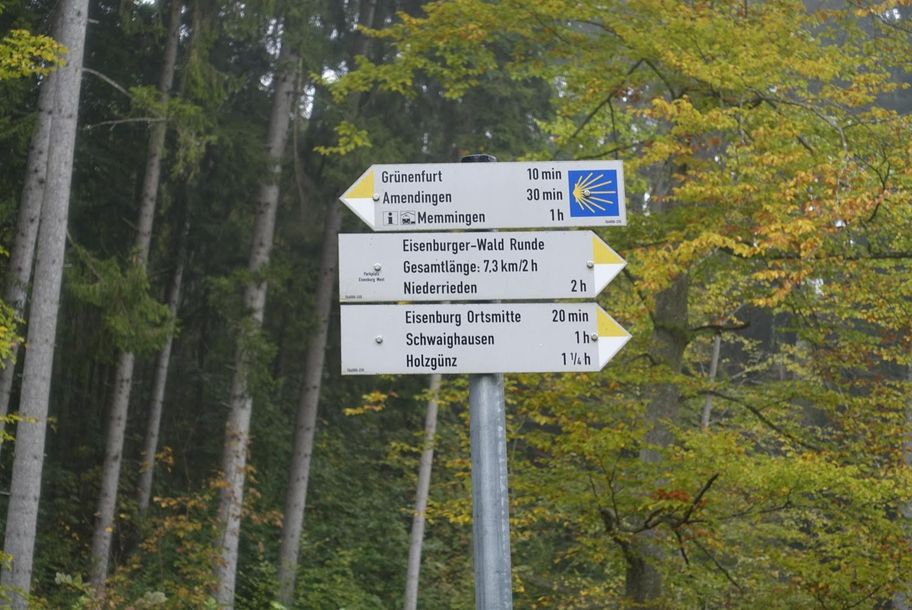 Wanderwegweisen im Eisenburger Wald
