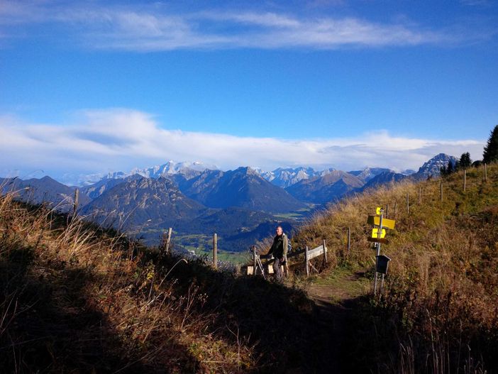 Aussicht vom Gamskopf auf die Allgäuer/Tiroler Berge