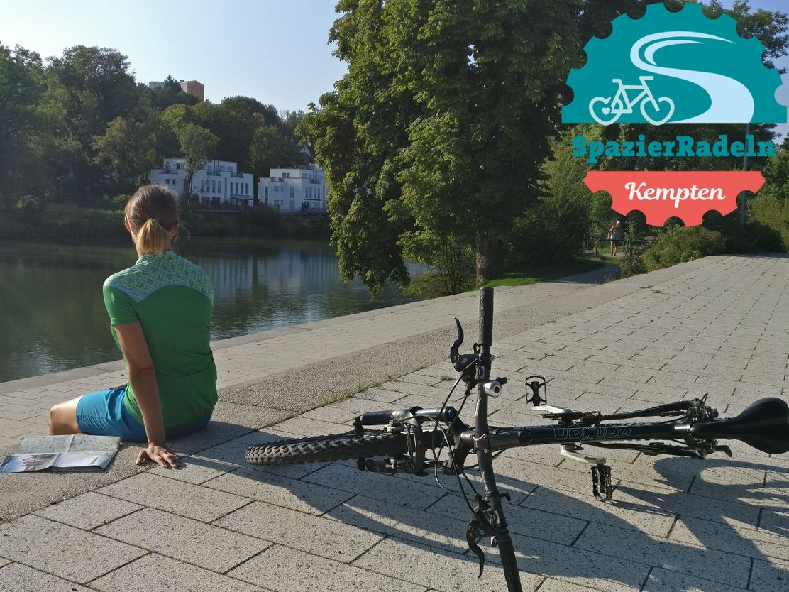 Radtour durch Kempten, Pause an den Illertreppen