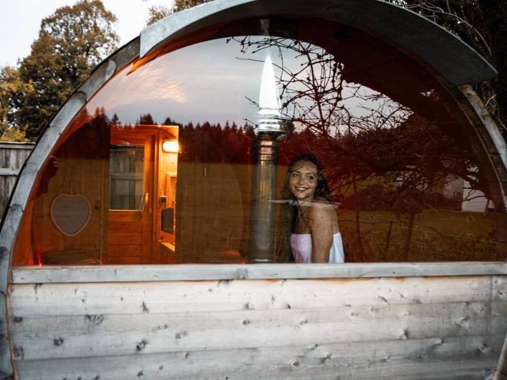 Faßsauna, von außen