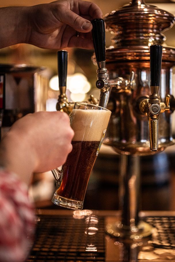 Frisch gezapftes Bier