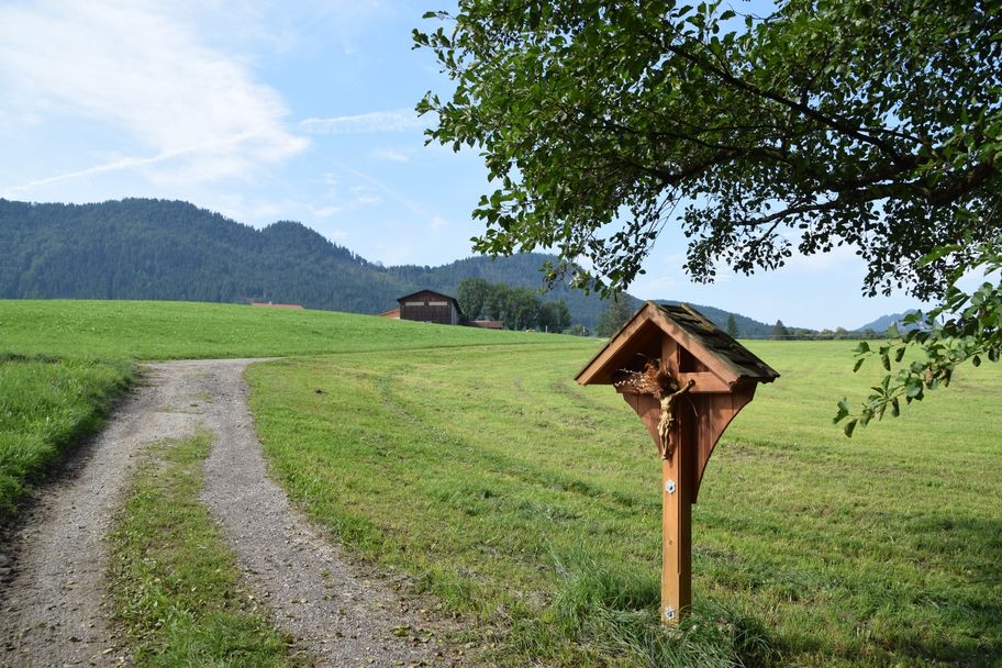 Feldkreuz am Wegesrand in Richtung Vorder-/Hinteregg