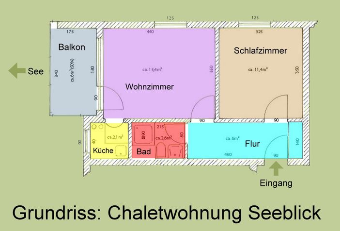 Grundriss Chaletwohnung Seeblick