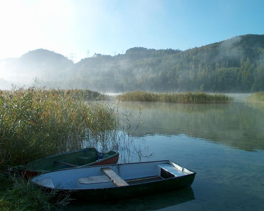 Boot direkt vor dem Haus