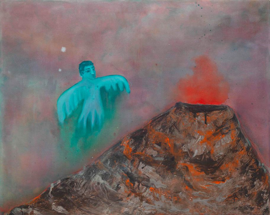 Harry Hachmeister, The Power of Love, 2024, Acryl, Pigment und Sand auf Leinwand, 75 x 60 cm, Foto: Ludger Paffrath