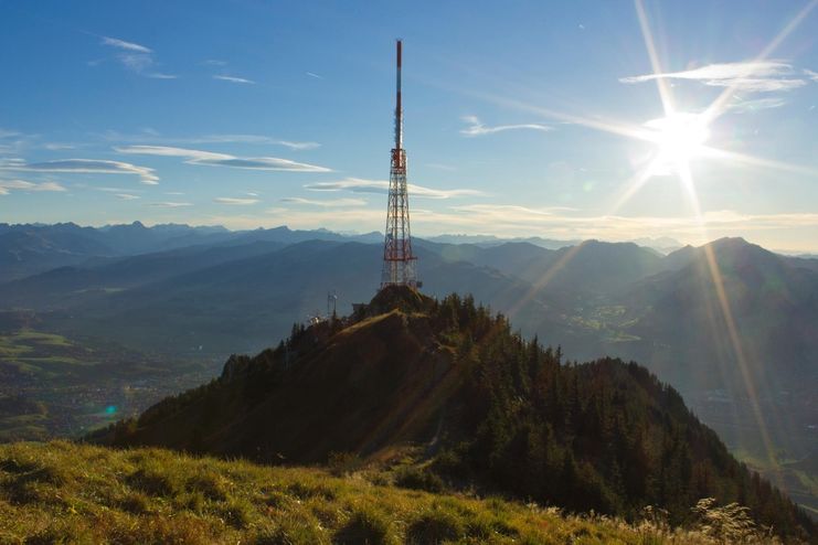 Der Sendemast auf dem Grünten