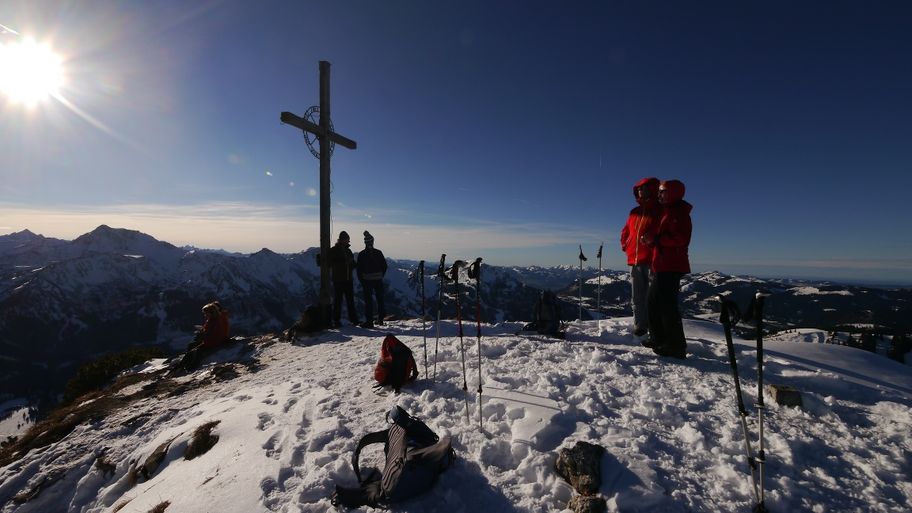 Am Gipfel des Einstein im Winter