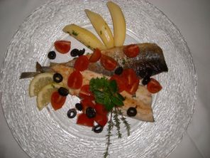 Forelle/Oliven - Feines Abendessen im Forellenbach