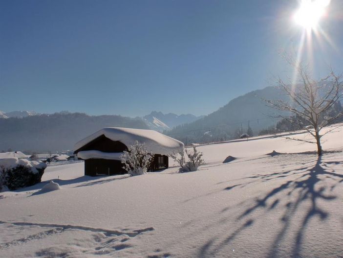 Aussicht Balkon Wohnung 3 im Winter