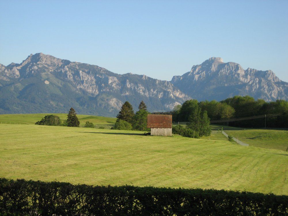 Direkter Blick vom Balkon unseres Hauses