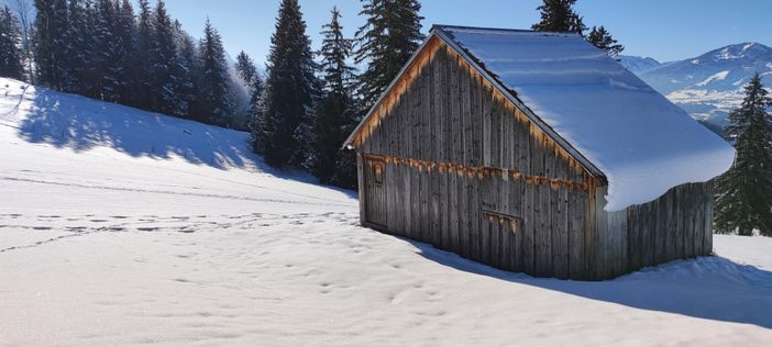 Hütte auf dem Weg zur Straußberghütte