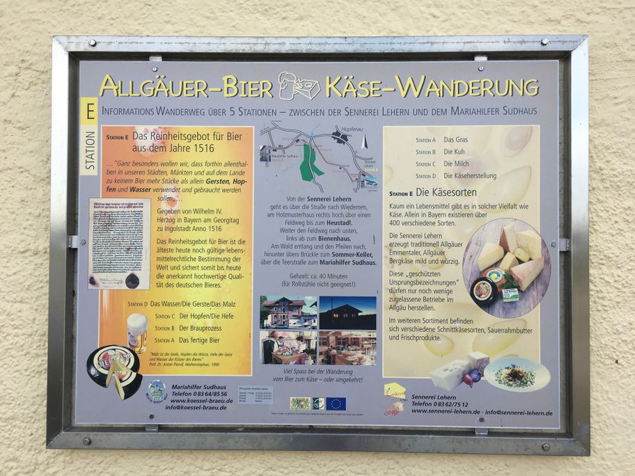 Infotafel Käse-Bier-Weg