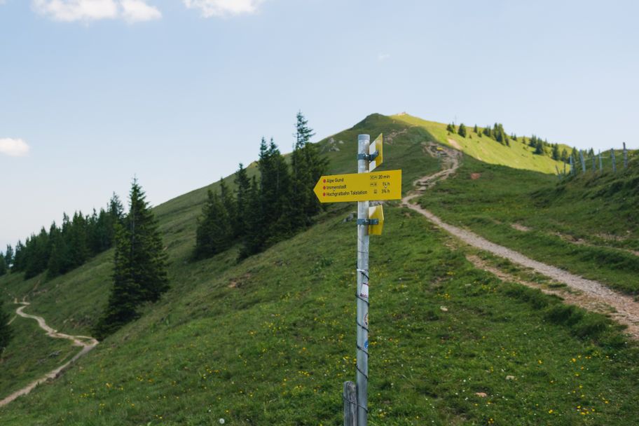 Wegweiser vor dem Stuiben