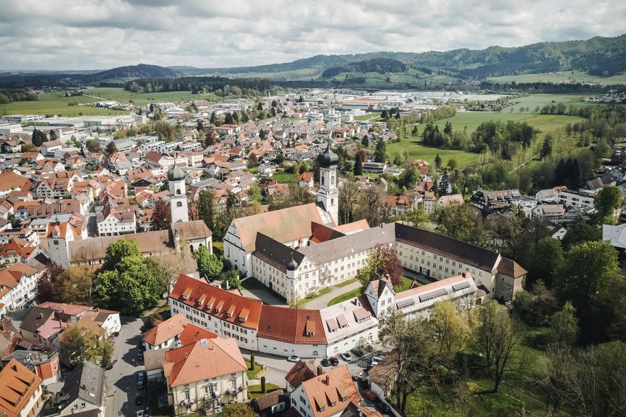 Blick auf Schloss Isny auf der Radrunde