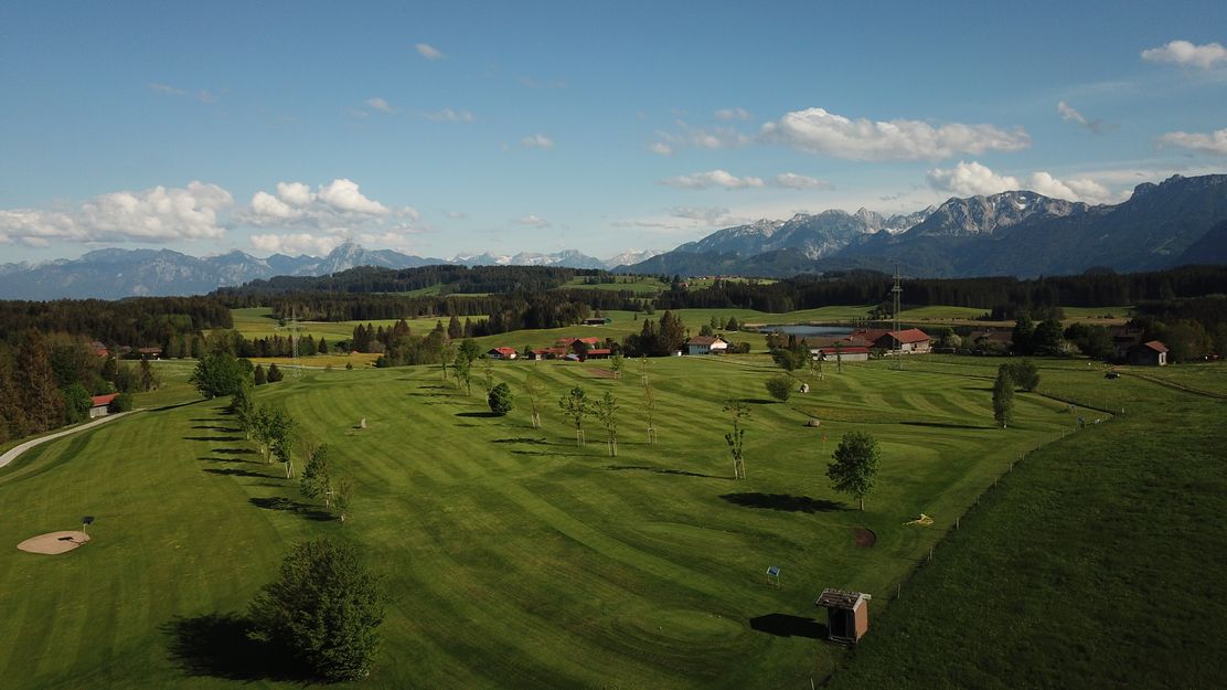 Golfplatz Bergpanorma