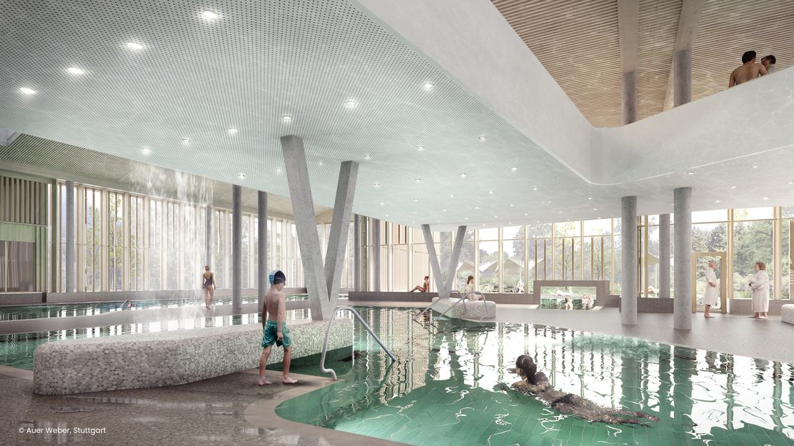 Blick auf das Erlebnisbecken