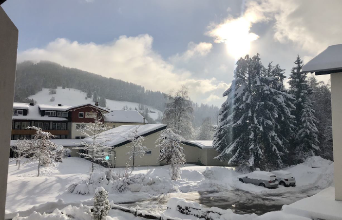 Blick vom Balkon Winterlandschaft