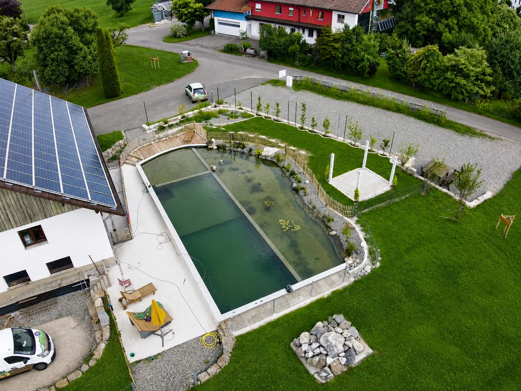 Schwimmteich Luftbild