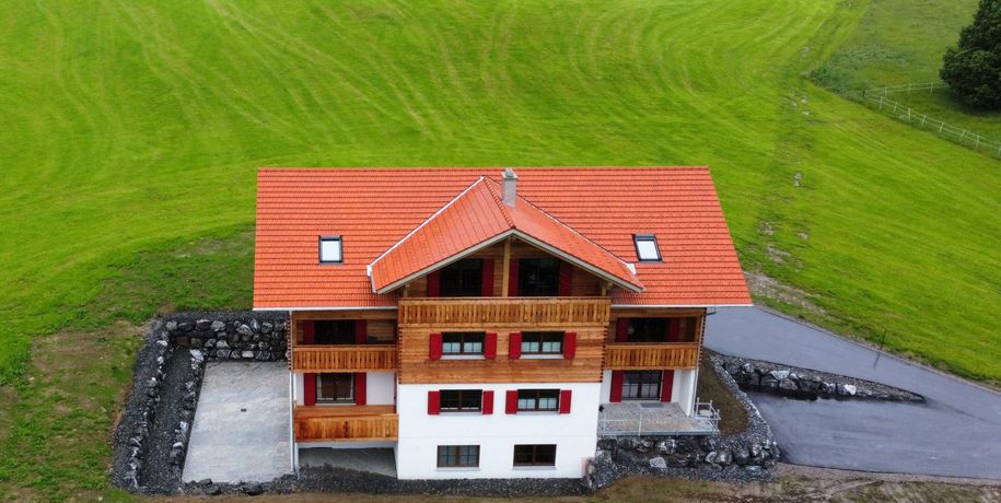 Ferienhaus aus der Vogelperspektive
