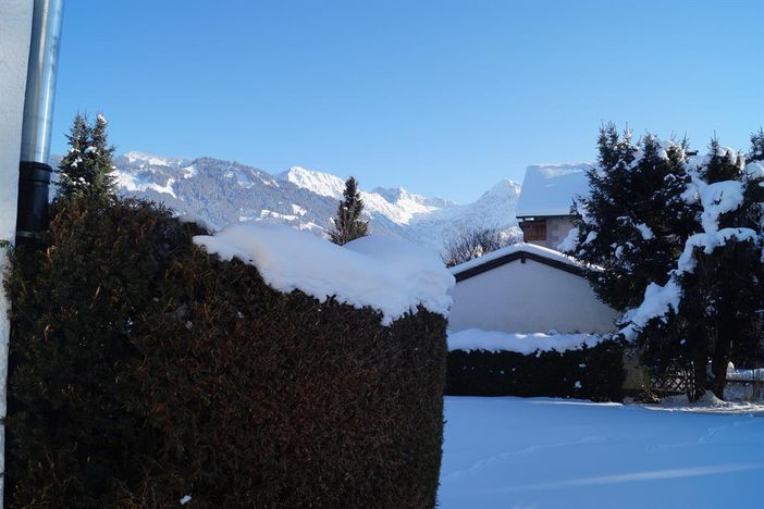 Aussicht von der Wohnung im Allgäu-Winter