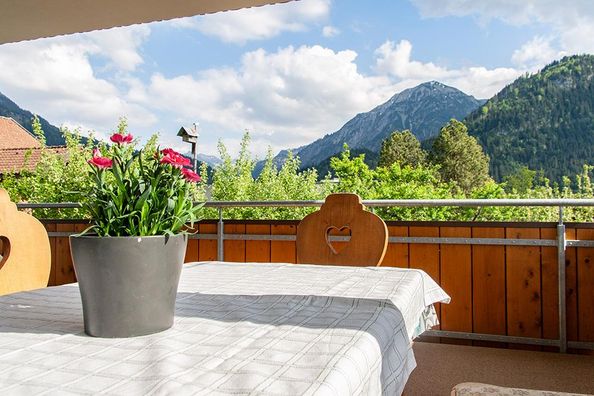 Aussicht mit Bergblick vom Südbalkon