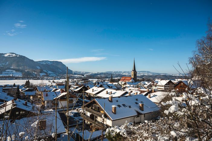 Blick vom Balkon ins Dorf Burgberg i. Allgäu