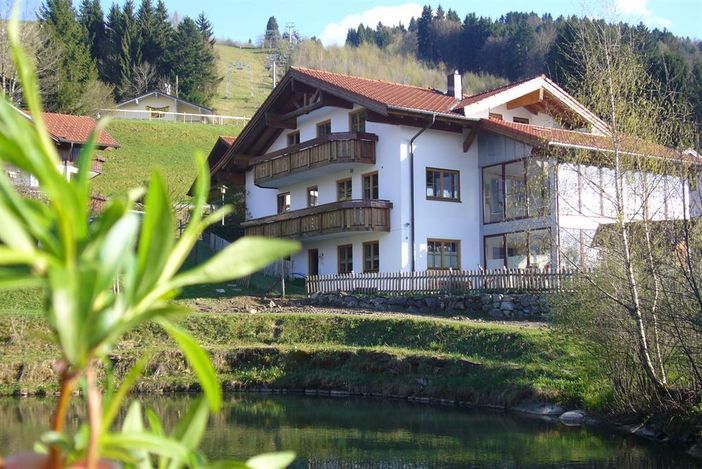 Blick vom Weiher