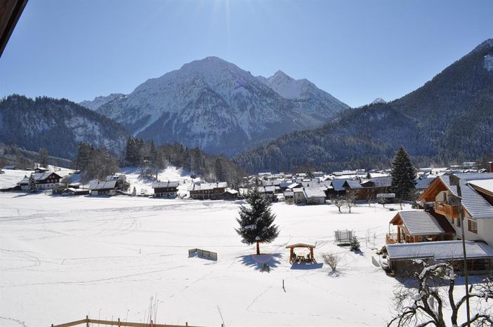 Ausblick vom Balkon im Winter