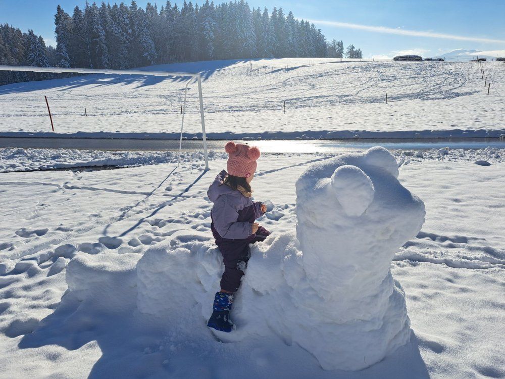 Schneefiguren bauen macht immer wieder Spaß