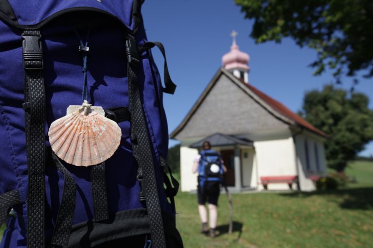 Jakobuswanderweg Pilgern Wendelinskapelle bei Niederstaufen