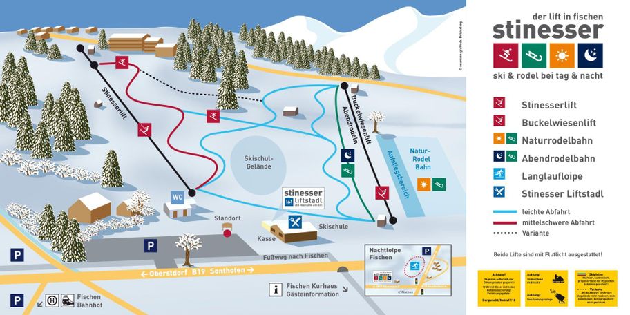 Pistenplan am Stinesser in Fischen